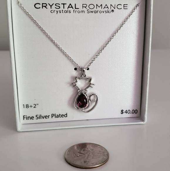 Swarovski crystals kitty cat necklace NWT - Picture 3 of 3
